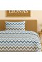 Sna Shop Ezgi Single Patterned Duvet Cover Set, Chevron Pattern, Blue, 155 X 230 Cm, Pillowcase