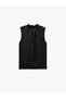 Tie-Up Detailed Vertical Ruffle Collar Sleeveless Shirt - 3