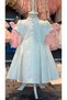 Special Occasion & Evening Dress with Girls' Accessories and Bag - High Collar - Ecru