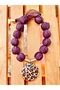 Brown Fabric Covered Beaded Leopard Patterned Seashell Necklace |   Summer Bohemian Gold Detailed Women's Necklace - 3