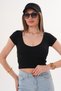 Women's V-Neck Camisole Crop T-Shirt - 4