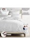 Cotton Striped Double Duvet Cover 200x200 cm White, 300 Thread Count Sateen Weave Quilt Cover - 3