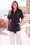 Waist Tie Detail Slit Large Size Jacket Black