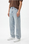 Men's Baggy Jean with Stitching Detail Ice Blue - 2
