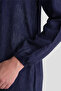 Ruffled Basic Robe Navy Blue - 5