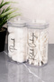 2-Piece Cotton - Ear Swab - Makeup Cotton Labeled Transparent Mica Jar Cotton Box Set Acrylic Bathroom Organizer 300 ml - 3