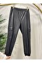 3951 side pocket leather trousers black