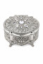 Silver Embossed Jewelry Box Decorative Jewelry and Ring Storage Box - 4
