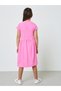Girls Text Print Round Neck T-Shirt Dress - 4