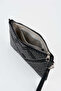 Women's Geometric Silver Stone Suede Portfolio Handbag and Clutch Bag with Ankle Strap and Chain Strap - 3