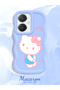 Vivo Y27 Compatible Case Camera Protector Blue Silicone Couple Phone Case Kitty Pattern - 2