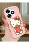 Tecno Spark Go 2024 Compatible Case Camera Protector Pink Silicone Couple Phone Case Kitty Pattern