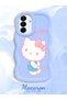 Samsung Galaxy A17 Compatible Case Camera Protector Blue Silicone Couple Phone Case Kitty Pattern - 2