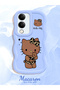 Vivo Y29S Compatible Case Camera Protector Blue Silicone Couple Phone Case Kitty Pattern - 2