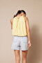 Halter Neck Balloon Crop Top with Window Detail Yellow - 4