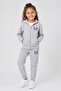Zippered Cat & Butterfly Printed Girls' Top and Bottom Tracksuit Set