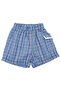 100% Cotton Plaid Woven Blue Summer Unisex Baby Shorts - 2