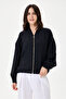 Black Italian 100% Linen Embroidered Zippered Low Sleeve Oversize Linen Blouse Blouse Size 38 - 44 - 2
