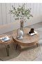 Mega Deal 📣 Solid Wood Table Modern Round Cafe Table Sofa Side Table End Table Snack Table Natural Wood Finsh H46xL60xW60 cm - 8