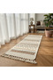 Handcrafted Moroccan Berber Flat Weave Runner Carpet | Geometric Tribal Pattern | 50% Cotton 50% Polyester | 60×180 cm | Cream White with Brown & Gold Motifs - 2