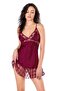 Strappy Lace Satin Soft Textured Mini Dress Nightgown - 2
