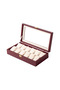 12-Slot Black Leather Watch Box Lockable Watch Storage and Collection Box with Glass Lid - 3