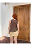 Women's Brown Tulle Modal Layered Blouse Frv0204 - 6