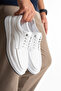 Men's Genuine Leather Casual Shoes White Modern Casual Thick Sole Lace-Up Bologna - 2