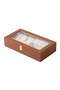 Multi-Purpose Leather Jewelry, Watch, and Glasses Organizer Box with Glass Lid - 4
