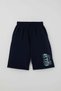 Boy's Shorts Set with Colorful Text Printed Shorts with Pockets, Ages 6-12, Blue - 3
