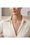Star Detail Y Steel Necklace - Tarnish Resistant Anti-Allergic Silver Color - 7