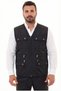 Allcolors Summer Men's Fabric Hunting Vest Multi-Pocket Dad Zipper Vest with 9 Pockets