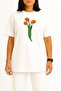 Oversize Holland Tulip Chest Printed Unisex T-Shirt - 2