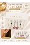 Vip Series Imported 6-Piece Zircon Steel Earring Set - 2