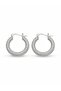 Silver Color Full Zircon Stone Hoop Women's Earrings