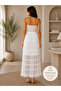 Women's White Half-Lined Chiffon Ruffled Maxi Skirt - 2