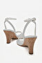 Women's White Cork Wedge Heel Ankle Strap Summer Shoes - 3