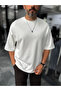 White Two-Thread Basic Oversize T-Shirt Es-71-149 - 4