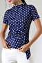 Women's Micro Digital Polka Dot Blouse with Tie Detail