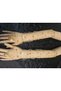 Veronica Patterned Sparkling Shameran Gloves in Nude Color