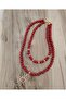 Gelincik Handmade Red Glass Beaded Necklace - 7