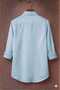 Single Pocket Detail, 100% Cotton Linen, Breathable, Light Textured, Button-Up Collar, Men's Linen Shirt - 4