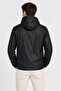Special Design Hooded Inner Lining Water and Wind Repellent Thin Windbreaker with Zipper Pockets - Black - 4
