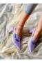 Mi̇a Li̇la Patent Leather 5 cm Heeled Strappy Sandals - 6