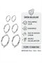 Unisex Steel Hoop Earrings Set Silver Color 3 Pairs Classic Earrings - 3