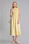 Crew Neck Cotton Sleeveless Light Yellow Midi Dress H8429Ax26Sm - 2