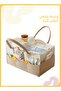 Large Capacity Felt Diaper Bag, Portable Foldable Wool Tote Organizer with Handle, Multi- - 5