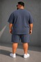 Men's Large Size Oversize Shorts Set 100% Cotton 2-Piece Set Casual Sports Combination - 3