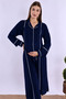 Cotton Front Buttoned Short Sleeve Maternity Pajama and Dressing Gown Set Effortt - Navy Blue - 5