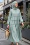 Green Hijab Summer Pompom Dress Wide Fit - 4